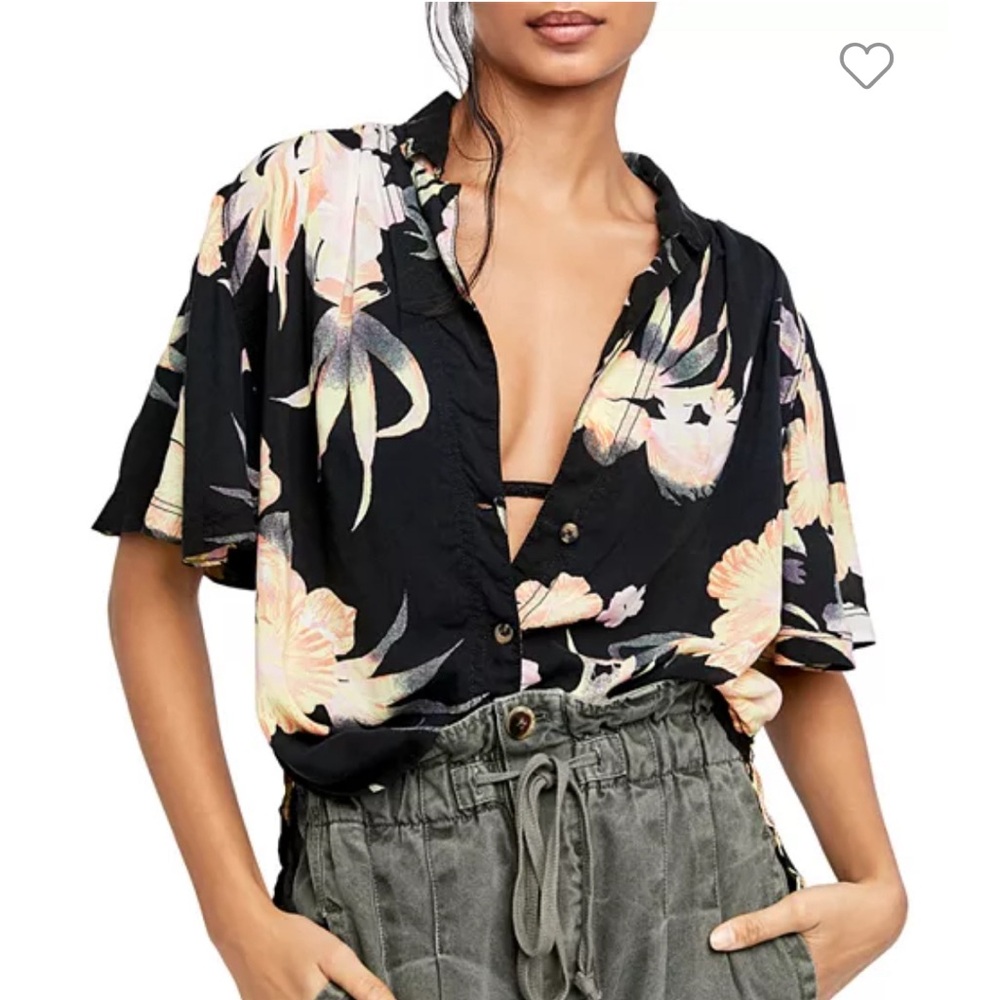 EUC Free People Easy Livin’ Tropical Top